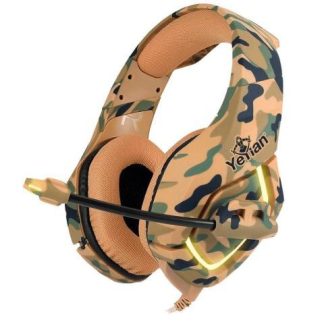 YEYIAN AUDIFONOS GAMER FORCE S3000 PARA XBOX ONE-PS5-PS4-PC ALAMBRICO 2.2 METROS 3.5MM CAMUFLAJE