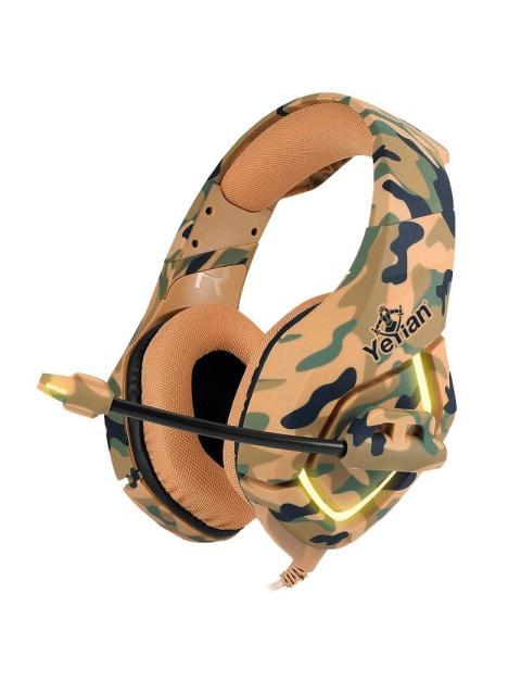 YEYIAN AUDIFONOS GAMER FORCE S3000 PARA XBOX ONE-PS5-PS4-PC ALAMBRICO 2.2 METROS 3.5MM CAMUFLAJE