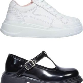 ZAPATO Y TENIS ESCOLAR BLANCO/NEGRO MIRAGE