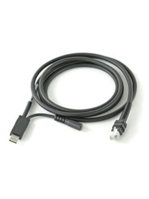 ZEBRA CABLE BLINDADO USB A MACHO - RJ-45 MACHO 2.8 METROS NEGRO