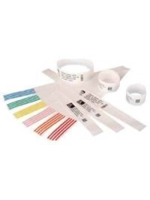 ZEBRA Z-BAND DIRECT BRAZALETES TERMICOS DIRECTOS ADHESIVOS BLANCOS PARA HC100 1 X 11 6 ROLLOS DE 200 BRAZALETES C-U