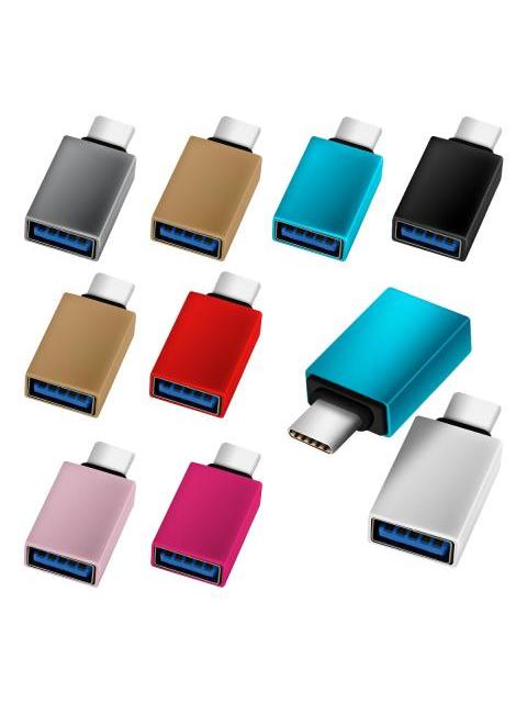 10 PIEZAS ADAPTADOR OTG TIPO C MACHO A USB MEMORIAS DATOS VARIOS