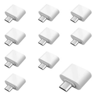 10PZS CABLE ADAPTADOR OTG USB HEMBRA A V8 MEMORIAS MOUSE COLOR BLANCO