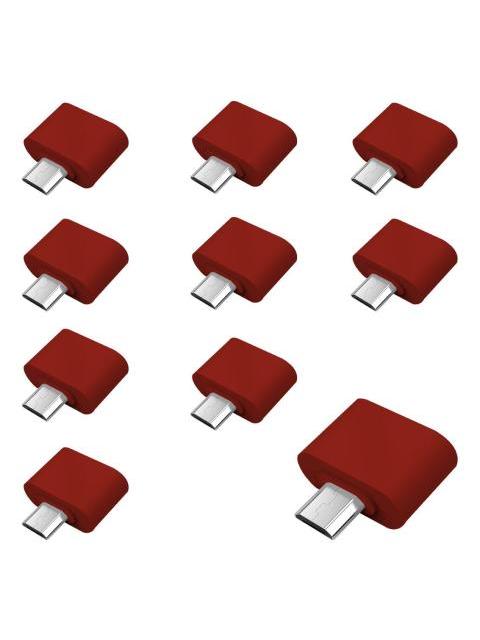 10PZS CABLE ADAPTADOR OTG USB HEMBRA A V8 MEMORIAS MOUSE COLOR ROJO