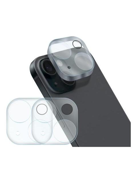 2PZ MICA PROTECTORA ADHESIVA PARA LENTE CAMARA PARA IPHONE 15 A2846 15 PLUS A2847 SLIM COMPANY CRISTAL TEMPLADO 9H RESISTENTE A GOLPES Y RAYONES FACIL INSTALACION Y TRANSPARENCIA TOTAL