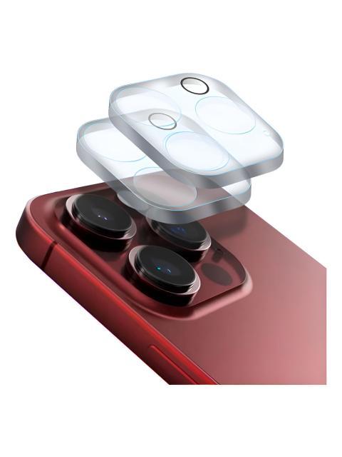 2PZ MICA PROTECTORA ADHESIVA PARA LENTE CAMARA PARA IPHONE 15 PRO A3101 15 PRO MAX A2849 SLIM COMPANY CRISTAL TEMPLADO 9H RESISTENTE A GOLPES Y RAYONES FACIL INSTALACION Y TRANSPARENCIA TOTAL