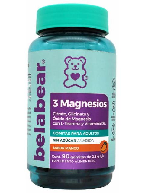 3 MAGNESIOS MANGO 90 GOMITAS BELABEAR