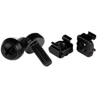STARTECH  PAQUETE DE 50 TORNILLOS Y TUERCAS JAULA CAGE NUTS M6 X 12MM NEGRO