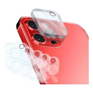 5PZ MICA PROTECTORA ADHESIVA PARA LENTE CAMARA PARA IPHONE 12 PRO MAX A2342 SLIM COMPANY CRISTAL TEMPLADO 9H RESISTENTE A GOLPES Y RAYONES FACIL INSTALACION Y TRANSPARENCIA TOTAL