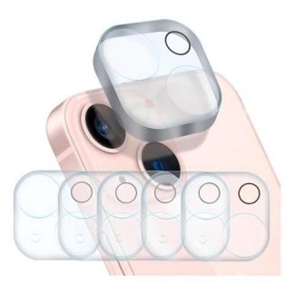 5PZ MICA PROTECTORA ADHESIVA PARA LENTE CAMARA PARA IPHONE 13 A2631 13 MINI A2626 SLIM COMPANY CRISTAL TEMPLADO 9H RESISTENTE A GOLPES Y RAYONES FACIL INSTALACION Y TRANSPARENCIA TOTAL