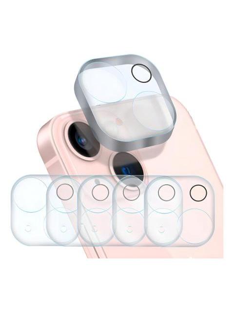 5PZ MICA PROTECTORA ADHESIVA PARA LENTE CAMARA PARA IPHONE 13 A2631 13 MINI A2626 SLIM COMPANY CRISTAL TEMPLADO 9H RESISTENTE A GOLPES Y RAYONES FACIL INSTALACION Y TRANSPARENCIA TOTAL