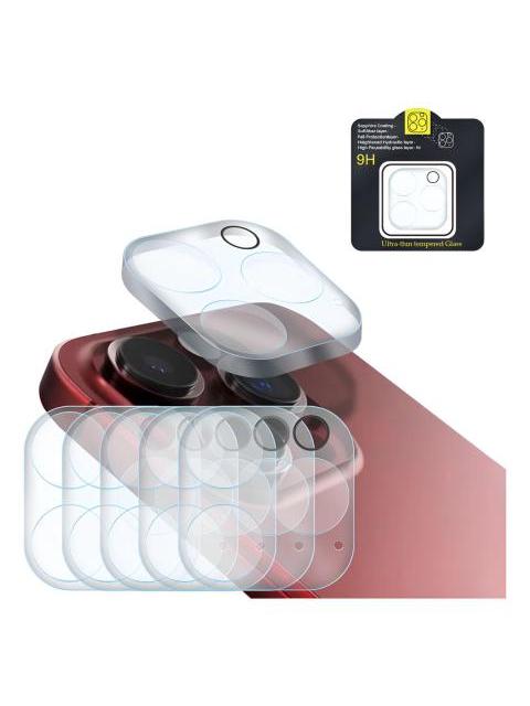 5PZ MICA PROTECTORA ADHESIVA PARA LENTE CAMARA PARA IPHONE 15 PRO A3101 15 PRO MAX A2849 SLIM COMPANY CRISTAL TEMPLADO 9H RESISTENTE A GOLPES Y RAYONES FACIL INSTALACION Y TRANSPARENCIA TOTAL