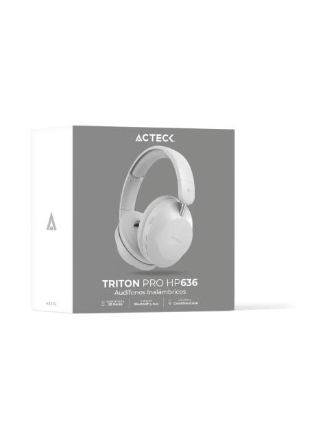 ACTECK AUDIFONOS CON MICROFONO TRITON PRO HP636 BLUETOOTH ALAMBRICO-INALAMBRICO 3.5MM BLANCO - Imagen 4