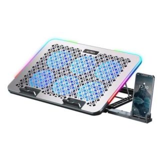 ACTECK BASE ENFRIADORA FROOST RAW BE630 PARA LAPTOP 15.6 CON 6 VENTILADORES PLATA