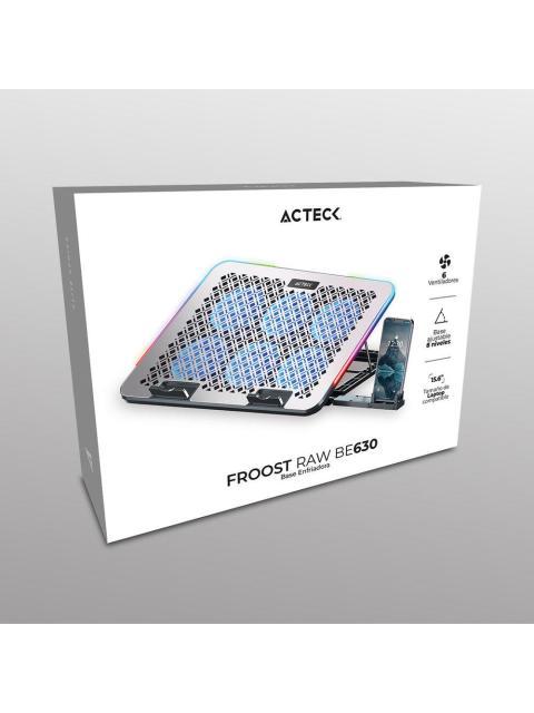 ACTECK BASE ENFRIADORA FROOST RAW BE630 PARA LAPTOP 15.6 CON 6 VENTILADORES PLATA - Imagen 3