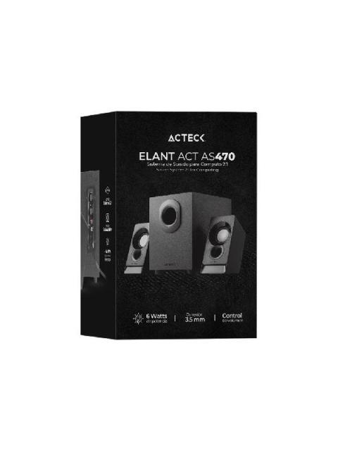 ACTECK BOCINA CON SUBWOOFER ELANT ACT AS470 ALAMBRICO 2.1 CANALES 6W RMS 3.5MM NEGRO - Imagen 5
