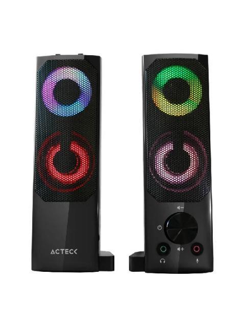 ACTECK BOCINAS ELANT BRICK ALAMBRICO 3W RMS 3.5MM NEGRO - Imagen 2