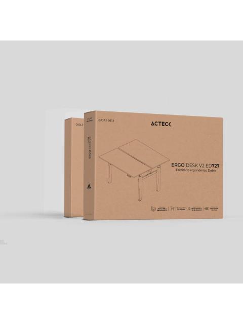 ACTECK ESCRITORIO ELECTRICO DOBLE AJUSTABLE ERGO DESK V2 ED727 BLANCO - Imagen 5