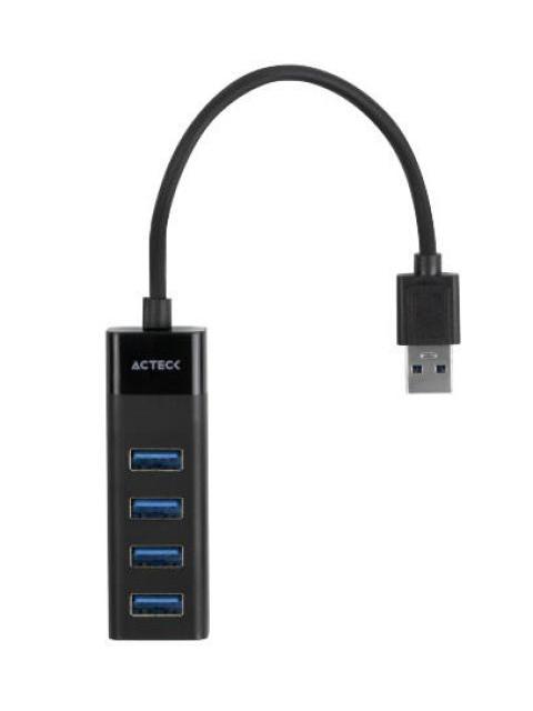 ACTECK HUB USB A 3.0 DE 4 PUERTOS NEGRO