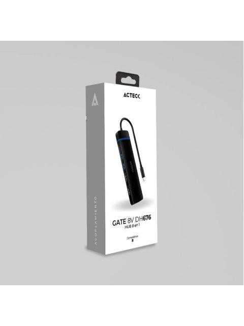 ACTECK HUB USB-C 1X HDMI 1X DP 2X USB 3.0 1X USB-C 1X MICRO SD 1X SD NEGRO - Imagen 4