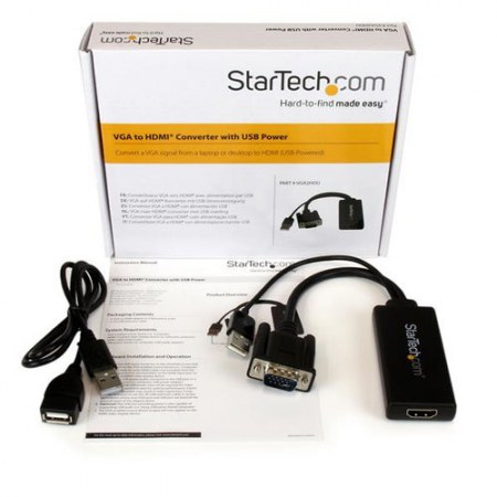 STARTECH ADAPTADOR VGA-USB MACHO - HDMI HEMBRA 25CM NEGRO - Imagen 5