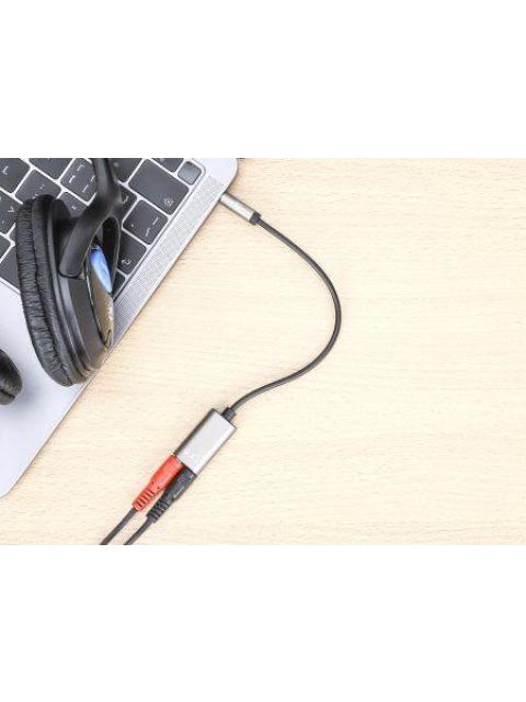 ADAPTADOR DE AUDIO MANHATTAN 3.5MM MACHO - 3.5MM HEMBRA DOBLE ENTRADA 20CM PLATA - NEGRO 356107 - Imagen 6