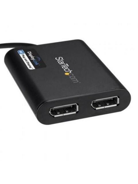 STARTECH ADAPTADOR USB 3.0 MACHO - 2X DISPLAYPORT HEMBRA NEGRO