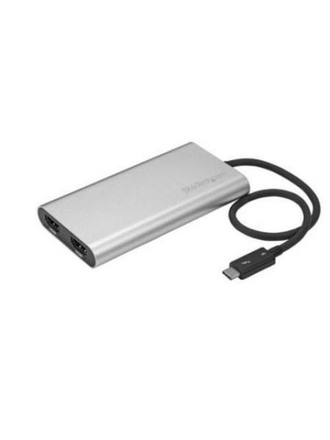 STARTECH ADAPTADOR DE VIDEO THUNDERBOLT 3 A DOBLE HDMI 4K 60HZ PLATA - Imagen 2