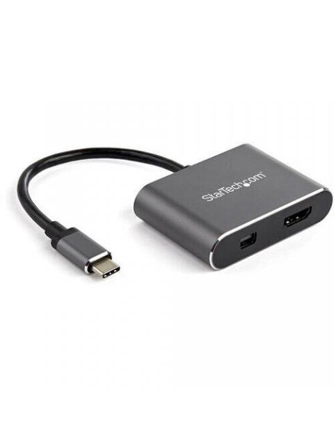 STARTECH ADAPTADOR USB C MACHO - HDMI-MINI DISPLAYPORT HEMBRA NEGRO-GRIS - Imagen 2