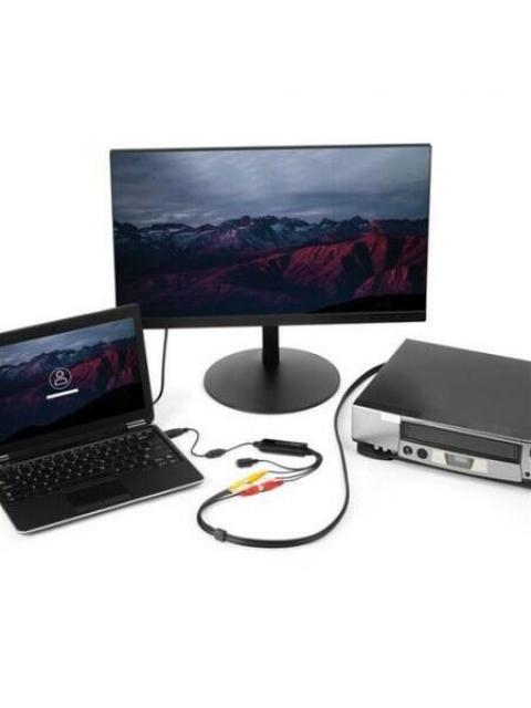 STARTECH  ADAPTADOR DE CAPTURA DE VIDEO USB MACHO - COMPOSITE-S-VIDEO-2X RCA HEMBRA NEGRO - Imagen 2