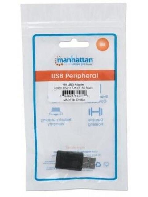 MANHATTAN ADAPTADOR USB C 3.1 HEMBRA - USB A MACHO NEGRO - Imagen 6