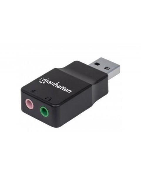 MANHATTAN CONVERTIDOR USB A AUDIO NEGRO - Imagen 2