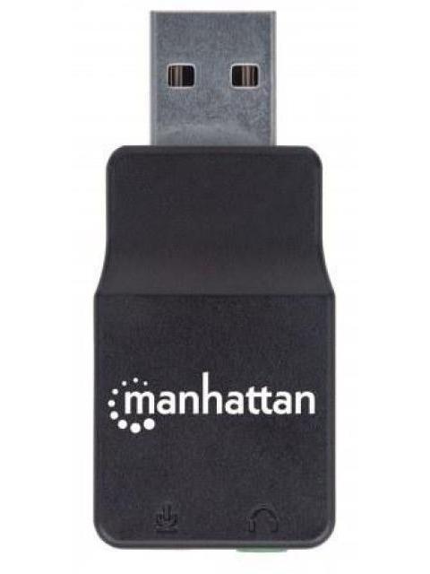 MANHATTAN CONVERTIDOR USB A AUDIO NEGRO - Imagen 2