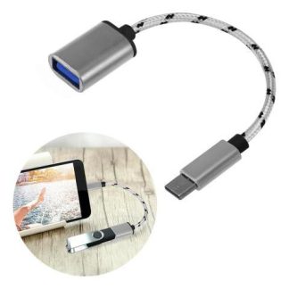 ADAPTADOR OTG TIPO C A USB CABLE MEMORIAS DATOS USB A USB-C COLOR NEGRO SLIM COMPANY