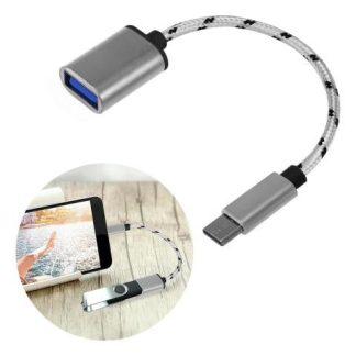 ADAPTADOR OTG TIPO C A USB CABLE MEMORIAS DATOS USB A USB-C NEGRO