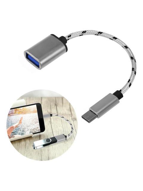 ADAPTADOR OTG TIPO C A USB CABLE MEMORIAS DATOS USB A USB-C NEGRO