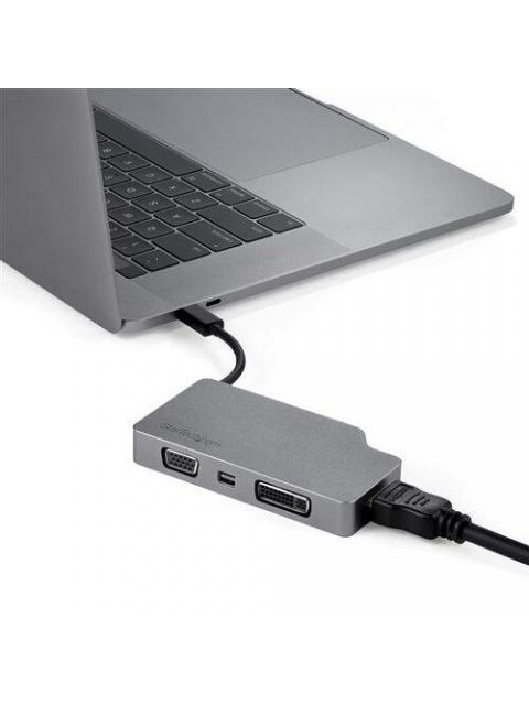 STARTECH  ADAPTADOR DE VIDEO USB-C MACHO - VGA-DVI-HDMI-MDP HEMBRA GRIS - Imagen 4