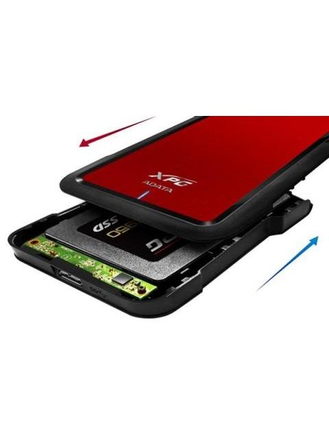 ADATA GABINETE DE DISCO DURO EX500 2.5 SATA III USB 3.1 NEGRO-ROJO - Imagen 5