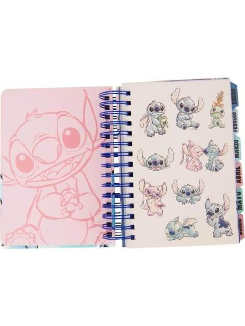 AGENDA MULTIUSOS DISNEY CON SEPARADORES Y STICKERS ROSA STITCH - Imagen 2