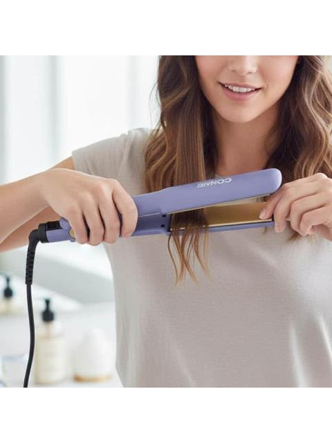ALACIADORA DE CABELLO DOBLE CERAMICA MORADO CONAIR - Imagen 6