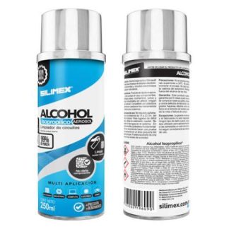 ALCOHOL ISOPROPILICO SILIMEX AEROSOL ENVASE 250 ML - 280GR. AZUL ALCOHOL ISOPROPILICO COMPONENTES ELECTRONICOS
