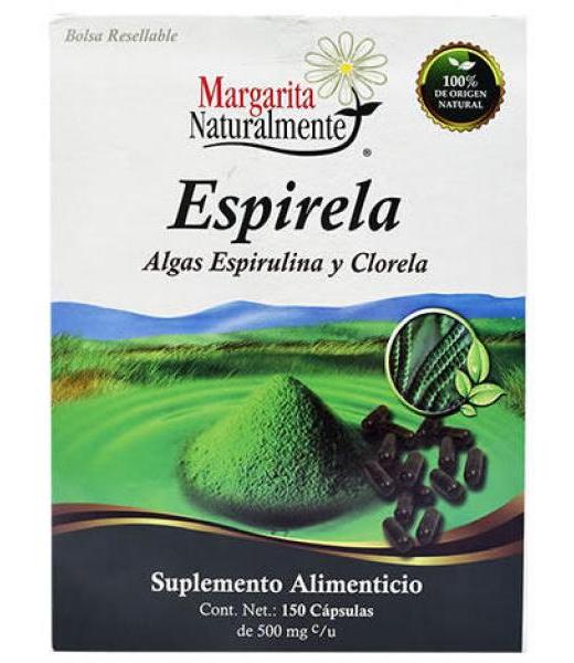 ALGA ESPIRULINA Y CLORELA 150 CAPS MARGARITA NATURAL