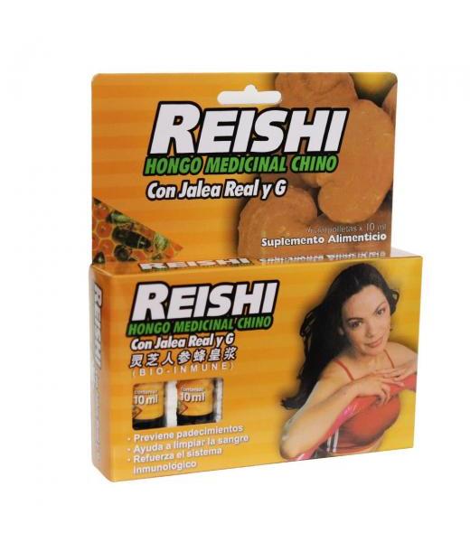 AMP. REISHI CON JALEA REAL Y G. C 6 (10ML C U) HONGO MEDICINAL CH NATURAL SYSTEM