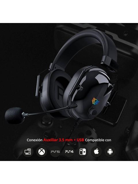 AUDIFONOS GAMER ALAMBRICO AVIATOR LEVEL HA757 BALAM RUSH LEGEND SERIES SONIDO ENVOLVENT MICROFONO OMNIDIRECCIONAL - Imagen 3
