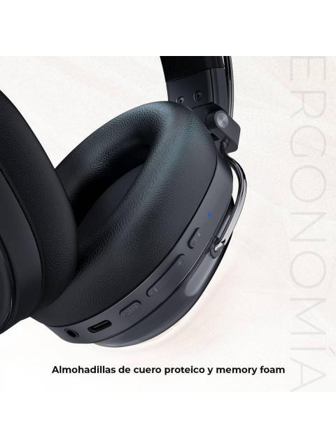 AUDIFONOS INALAMBRICOS BLUETOOTH LUXE PURE HP730 ACTECK ELITE SERIES CANCELACION DE RUIDO ACTIVO HIBRIDO COLOR NEGRO. AC940870 - Imagen 3