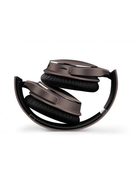 NACEB AUDIFONOS CON MICROFONO FORNAX BLUETOOTH INALAMBRICO 3.5MM NEGRO-MARRON - Imagen 3