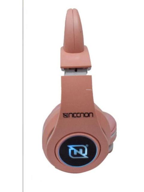 AUDIFONOS ONEAR BLUETOOTH NBH07 CON OREJAS LUZ RGB RADIO FM MICRO SD 3.5MML MANOS LIBRES ROSA - Imagen 4