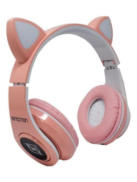 AUDIFONOS ONEAR BLUETOOTH NBH07 CON OREJAS LUZ RGB RADIO FM MICRO SD 3.5MML MANOS LIBRES ROSA - Imagen 5