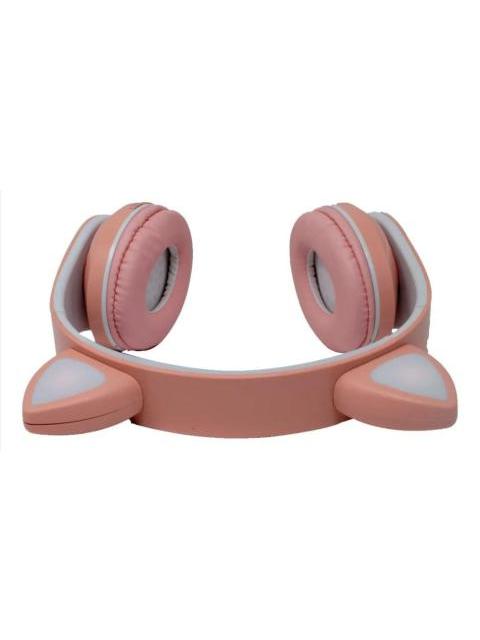 AUDIFONOS ONEAR BLUETOOTH NBH07 CON OREJAS LUZ RGB RADIO FM MICRO SD 3.5MML MANOS LIBRES ROSA - Imagen 7