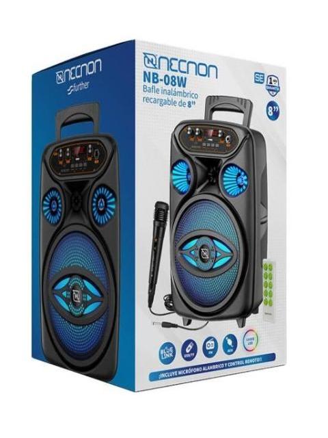 BAFLE NECNON BLUETOOTH 8 NB08Y 15W INCLUYE MICROFONO ALAMBRICO WOEFER DE 8 SLOT PARA MEMORIA TF(HASTA 32GB) - Imagen 3